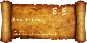 Baum Elizeus névjegykártya